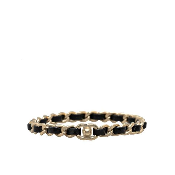 Chanel Jewelry - Pre Loved Chanel Gold Plated CC Turnlock Bangle Bracelet
